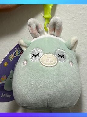 Squishmallows Easter Llama Bunny Clip New with Tags